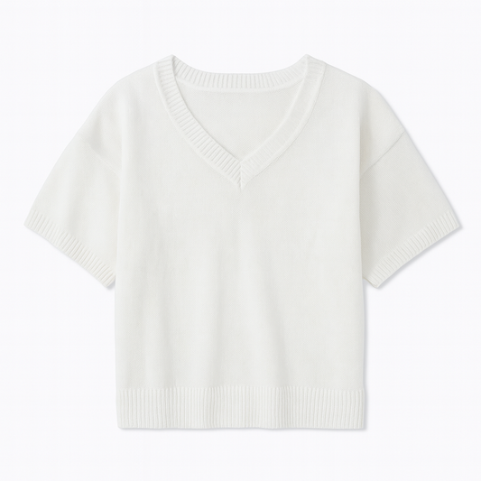 [715]NM Ice Silk Openwork Top Summer 2021 New Arrival Short-Sleeve T-Shirt Women's Short-Length Knit Top Designer-Style Off-the-Shoulder Dress