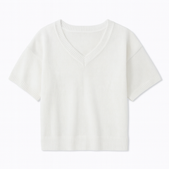 [715]NM Ice Silk Openwork Top Summer 2021 New Arrival Short-Sleeve T-Shirt Women's Short-Length Knit Top Designer-Style Off-the-Shoulder Dress