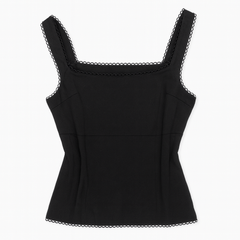 [107]GM   Counter Withdrawn! Top Brands Women's Summer New Arrival Black Halter Top Bow Sleeveless Fitted Vest