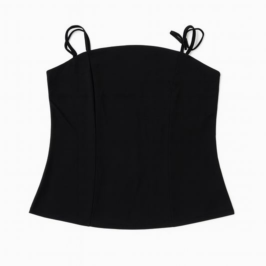 [238]NM Plus size women's black strapless camisole, summer new arrival, plus size women's belted outerwear inner top, stylish top