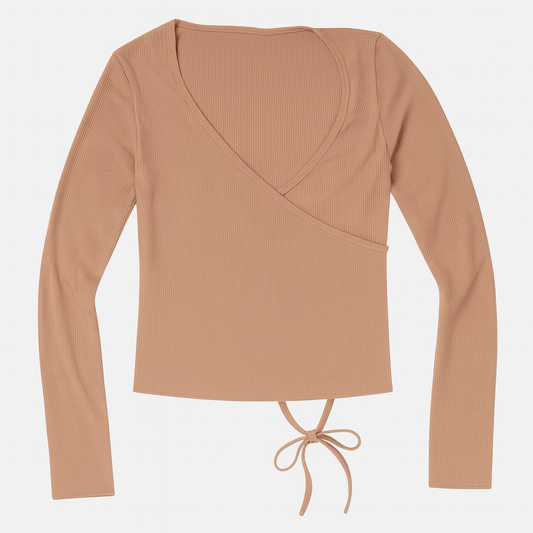 [220]GM  Sensual V-neck Long Sleeve Base Layer Top for Women, Spring and Autumn Unique High-end Style Slim-fit Short-length Top