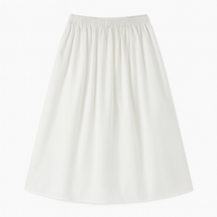 [453]GM  White Women's Spring High-End Style Cotton and Linen Half Skirt High-Waisted Straight A-Line Linen Skirt