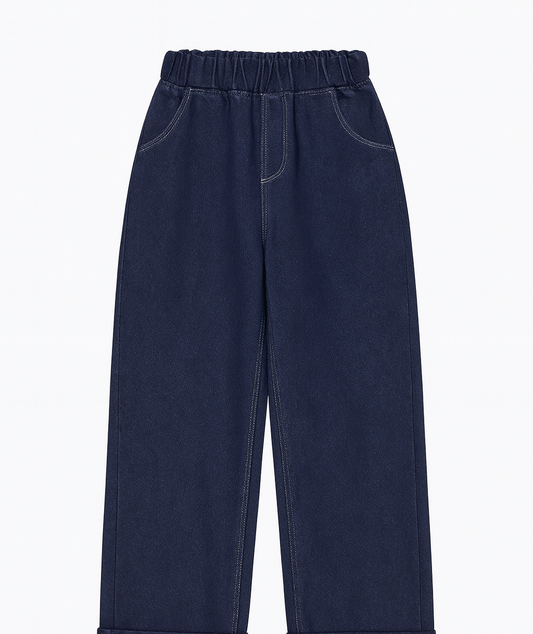 [408]GM     Promotion Price: Girls' Denim Jeans - Lightweight Wide-leg Casual Pants for Spring and Autumn, Straight-leg Ripped Long Pants for Older Kids