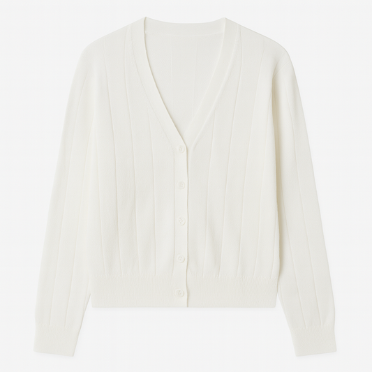 [092]GM   Lightweight and Smooth Mulberry Silk + Lyocell Short V-Neck Knitted Cardigan Sun-Protective Light Jacket Thin Long Sleeve Air-Conditioning Top