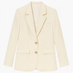 [123]GM   Beige Korean Style Minimalist Women's 2025 Spring/Autumn New Collection Elegant Goddess Style Versatile Early Spring Compact Blazer