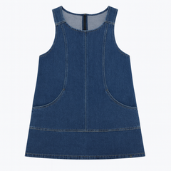 [471]GM    Retro Hong Kong Style Tank Top Denim Dress Women 2025 Summer New Arrival High-end Stylish Patchwork A-line Dress