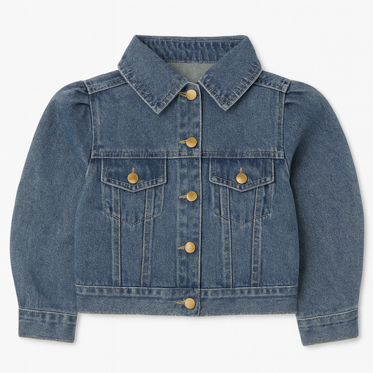 [596]GM   Women's 2025 Spring American Vintage Denim Jacket for Petite - Casual Loose Fit Short Jacket