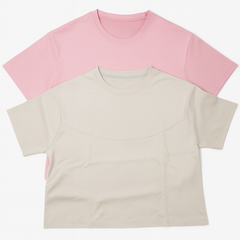 [446]GM   Ruo Ling'er Air Cotton New Korean Style Solid Color Simple Versatile Loose Casual Slimming Large Size Women's Top