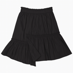 [696]MM  Lightweight Asymmetric Slit Short Skirt Summer Unique Design A-Line Skirt Elastic Waist Black Women's 2025 New Collection