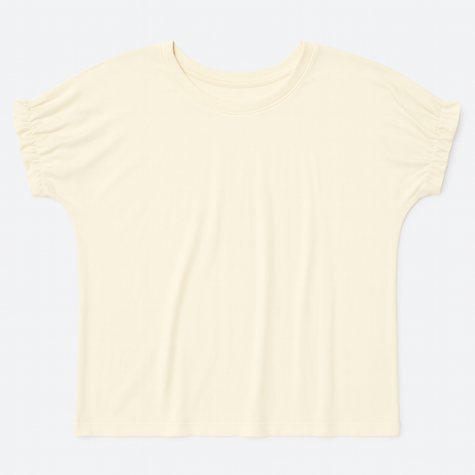 [033]MM Women's Spring Summer 2025 New Arrival COS Style Sweet Girl Ruffles Casual Versatile Short-Sleeve T-Shirt Top 1259483001