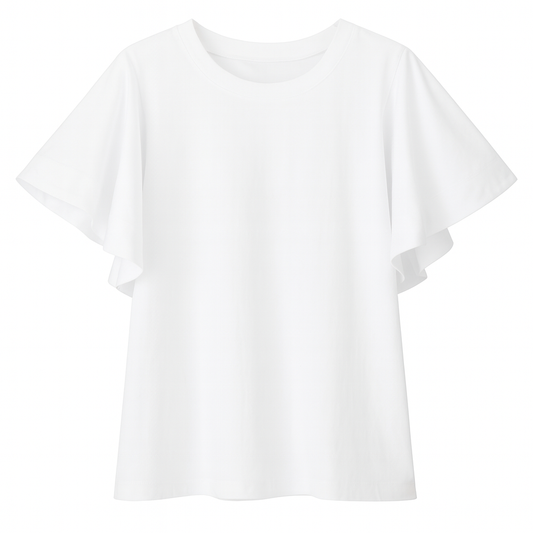 [216]GM   Plus Size 300 Catties Women's Loose Casual Versatile T-Shirt Summer 3D Ruffle Short-Sleeve Top Trendy