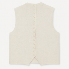 [564M]GM Women's 2025 New Korean Style Single-Breasted Knit Cardigan, Unique Versatile Layering Sleeveless Vest - Cut Label Counter Return