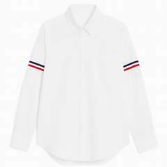 [412]GM  Classic Style Striped Shirt for Couples - Red, White, and Blue - Trust Me, Buy It 8420