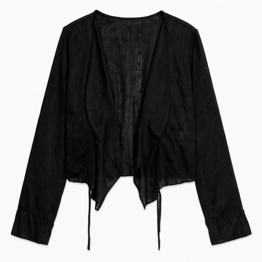 [941]GM  Pure Lust Style Design Niche Cut Out Lace Shirt for Women Spring and Summer Sexy Style Thin Bell Sleeves with Trendy Cardigan