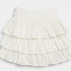 [632]MM  Ballet Style White Layered Skirt for Women Summer New Arrival Versatile High-Waisted Slimming Ruffles A-Line Puffy Short Skirt
