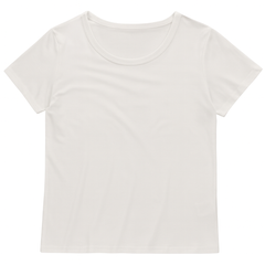 [489]GM  Women's Large Size T-Shirt, Slimming Loose Fit Casual Short-Sleeve Top with Drop Neck and U-Neck, 2025 Summer Collection for Plus Size Curves