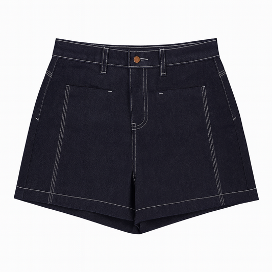 [745]GM  Plus Size High-Waisted Lightweight Denim Shorts for Women, Slimming A-Line Wide-Leg Summer Shorts for Pear-Shaped Bodies