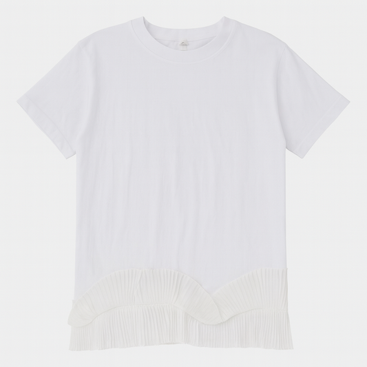 [796]MM  Pang Mimi Women's 200-Pound Large Size Unique French Style Lace Trim Short-Sleeve T-Shirt, Loose Top for Spring and Summer