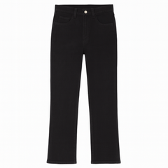 [817]MM Black Slim Micro-Flared Jeans for Women 2025 New Spring & Fall Elastic High-Waisted Large Size Slimming Look Fat mm Pants