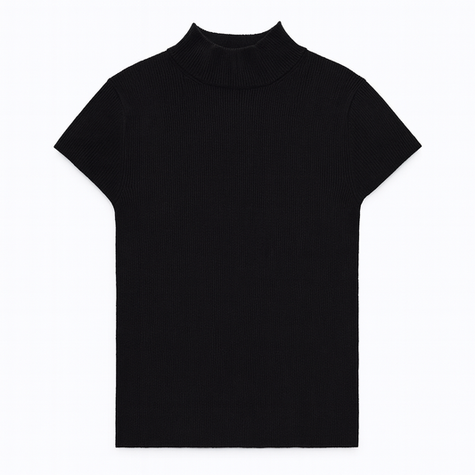 [549]MM  Women's French Red Front-Shoulder Knit Short Sleeve T-Shirt Summer New Arrival Spring Base Layer Short-Length Elegant Top
