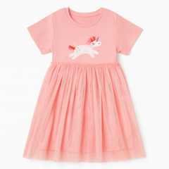 [079]MM  Little Maven Western Style Cartoon Girls' Dress Summer Breathable Princess Dress Children's Short-Sleeve Dress