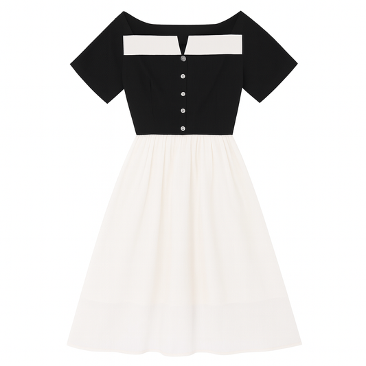 [005]MM  Plus Size Women's Summer Dresses for Pear-Shaped Figures, Slimming Long Dresses with Waist Definition, Mock Two-Piece Design for Slightly Overweight Girls (Mengmeng)