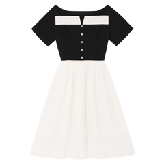 [005]MM  Plus Size Women's Summer Dresses for Pear-Shaped Figures, Slimming Long Dresses with Waist Definition, Mock Two-Piece Design for Slightly Overweight Girls (Mengmeng)