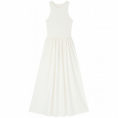 [219]MM  Women's Summer French Sexy Sleeveless Waist-Tailored Hepburn Style Strapless Long Dress