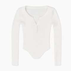 [073]MM  ¡¾Promotional Price¡¿Women's Pure White V-Neck Knitted Mink Fur Base Layer Sweater for Autumn and Winter, High-End Slim-Fit Inner Wear Short-Length Top