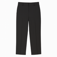 [050]MM  Black Ice Silk Women's 2025 Summer New Lightweight High-End Drape High-Waist Slim Fit Straight Leg Suit Pants