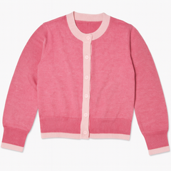 [051]MM  Spring Korean design pink false two-piece knit cardigan women's spring and autumn high-end sweater jacket chic top