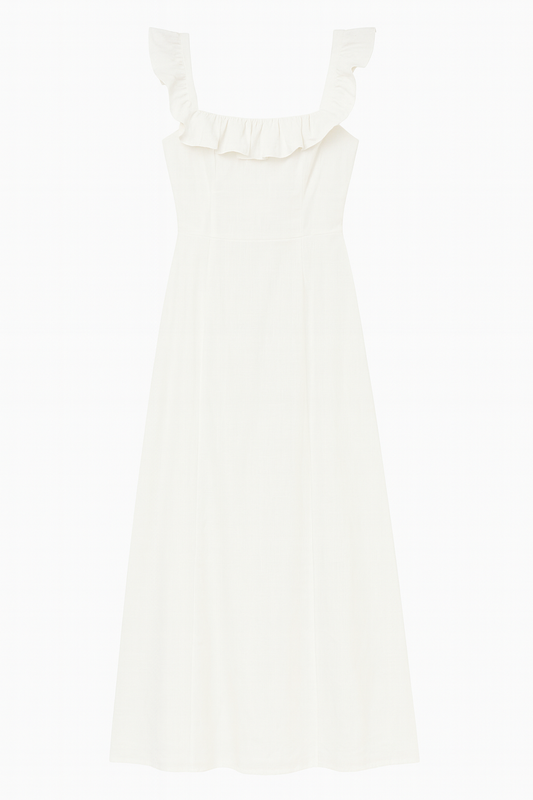 [372]MM  Vinonita Unique Design White Puff Sleeve Dress for Women Elegant Petite Summer Dopamine Long Dress