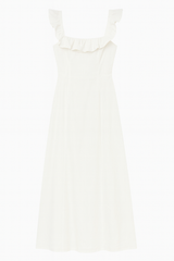 [372]MM  Vinonita Unique Design White Puff Sleeve Dress for Women Elegant Petite Summer Dopamine Long Dress