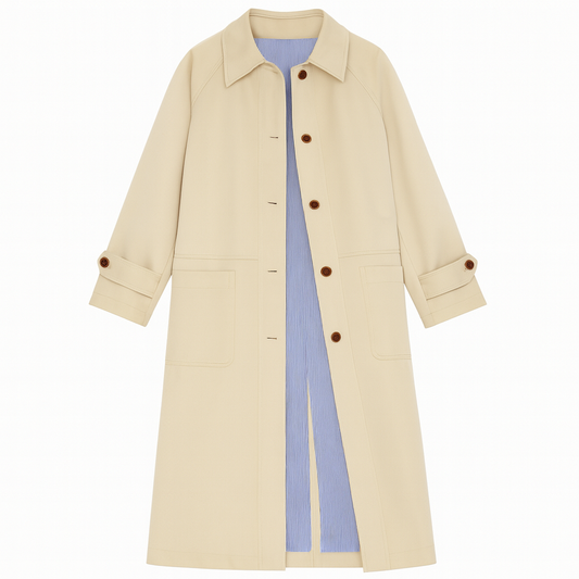 [294]MM   2025 New Mid-Length Khaki Trench Coat for Women Spring and Autumn Season Petite British Casual Style