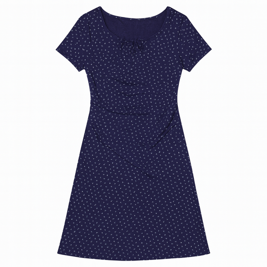 [189]MM  90% off/Ximeng new arrival summer blue French casual elegant petite square neck short sleeve waist-tailored slimming dress for women