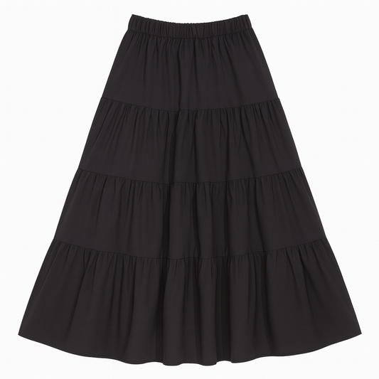 [939]MM  Women's Spring Vintage Petite High-Waisted Layered A-Line Skirt