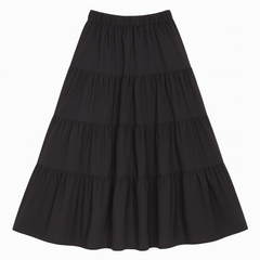 [939]MM  Women's Spring Vintage Petite High-Waisted Layered A-Line Skirt