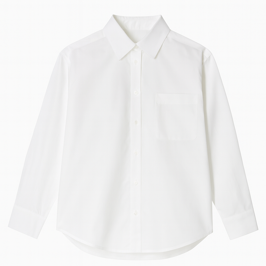 [688]MM  2025 Autumn Niche Design Women's White Long-Sleeve Shirt - High-End Top