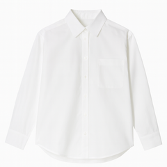 [688]MM  2025 Autumn Niche Design Women's White Long-Sleeve Shirt - High-End Top