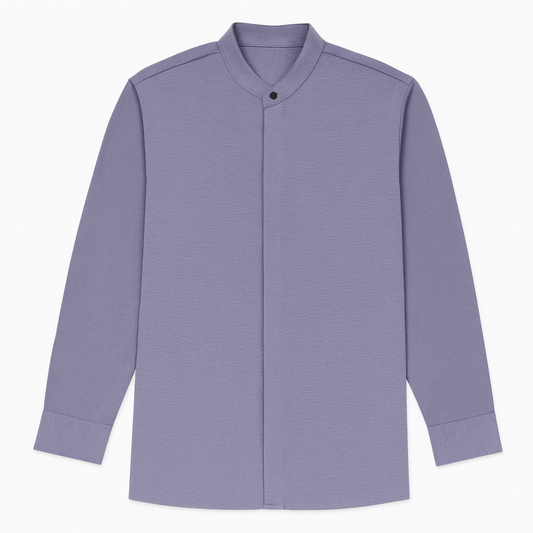[888]GM    New Spring and Summer Men's Long Sleeve Ice Silk Deep Blue Shirt Sun Protection Cooling Effect Wrinkle Free Drape Korean Style Stylish