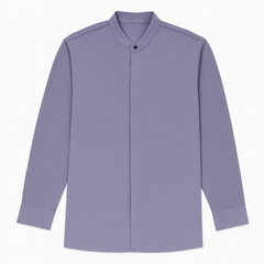 [888]GM    New Spring and Summer Men's Long Sleeve Ice Silk Deep Blue Shirt Sun Protection Cooling Effect Wrinkle Free Drape Korean Style Stylish