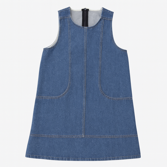 [849]GM    Retro Hong Kong Style Strapless Denim Dress 2025 Summer New Arrival High-End Stylish Patchwork A-Line Skirt