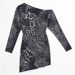 [702]GM   JIA.DANCE New Shoulder-Baring Latin Dance Dress Set Loose Bat-Wing Sleeve International Standard Practice Wear Women's R171