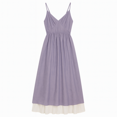 [780]MM  High-end French Purple Strapless Dress Unisex Summer 2025 New Collection Beach Vacation Tailored Waist Elegant Long Dress