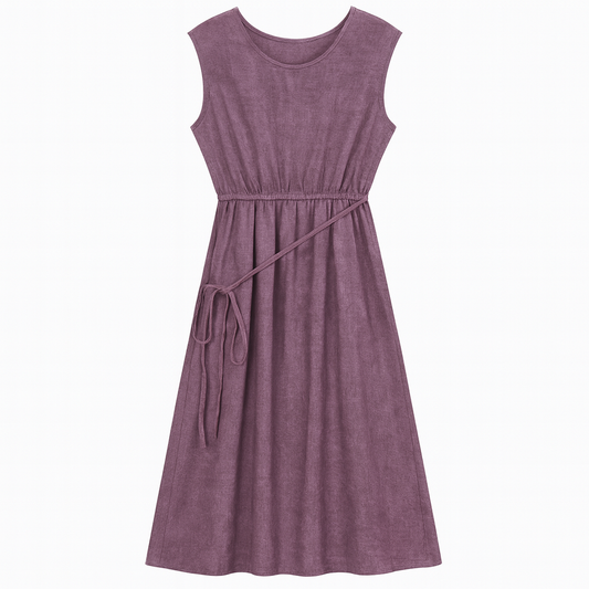 [343]MM  Eyang Design [Weiyan] New Chinese Style Shoulder-cut Deep V-neck Women's Elegant Purple Designer Tailored Waist Long Dress
