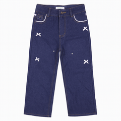 [202]GM    Women's Spring Slimming Wide-leg Jeans with Korean Vintage Lace Waist Seam