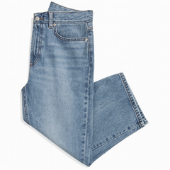 [870]MM  Men's 2025 Spring Light Blue Washed Ripped American Jeans Casual Wide Leg Loose Fit Straight Leg Floor-Length Pants