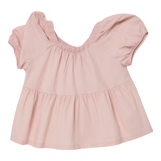 [145]MM  French Pink Puff Sleeves Square Neck Short Sleeve Women's Summer Plus Size Tummy-Covering Loose Doll Shirt Top