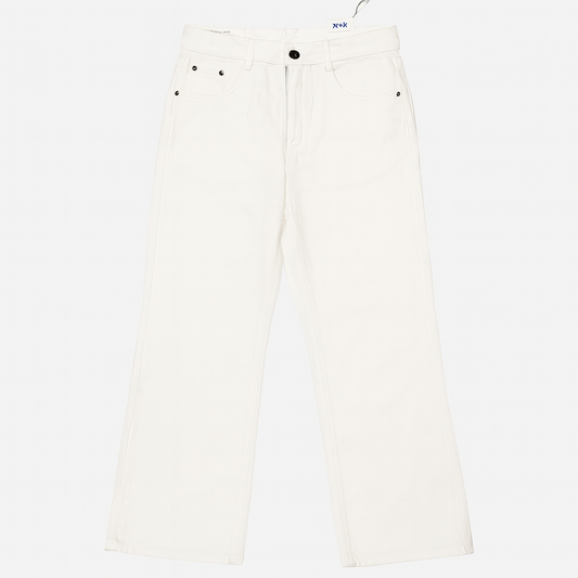 [950]MM  2025 Spring and Summer New Original White Straight-leg Denim Jeans for Women Petite Loose Drape Narrow Leg Wide Leg Pants