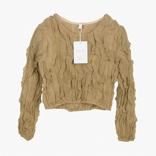 [225]MM  French Ruffle Blouse for Women 2025 Spring/Autumn New Arrival Designer Unique Top with Distinctive Style Elegant Long Sleeve Shirt